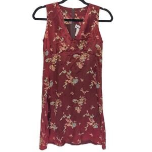 Vintage Floral Mini Dress 1990s Sleeveless Mini Dress